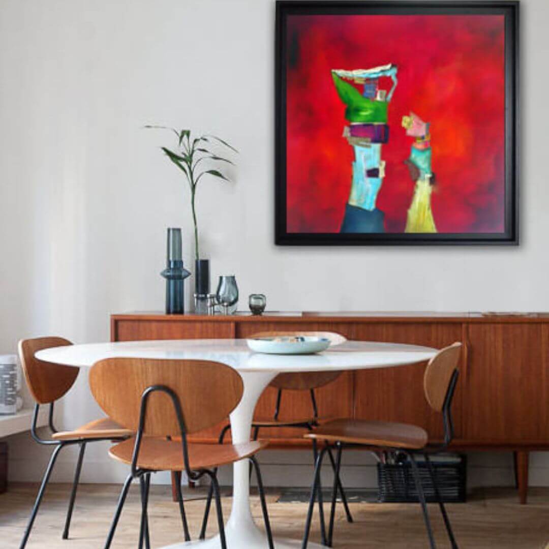 salle a manger abstrait décoration murale 